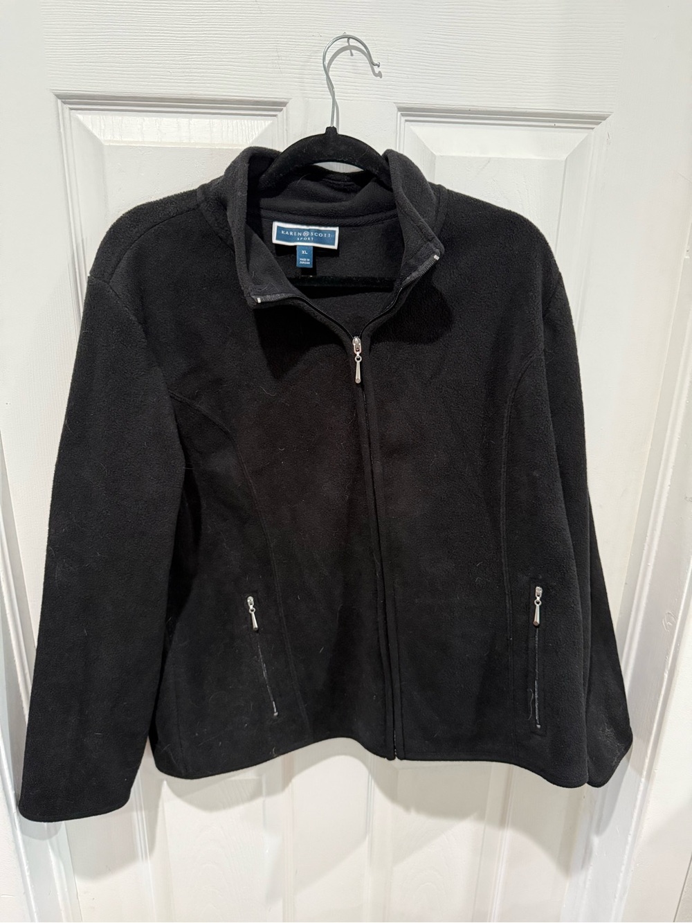 Black Zip-Front Fleece Jacket